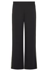 PixieGirl Petite Women's Black Side Stripe Detail Wide Leg Trousers | PixieGirl 5