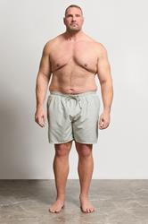 BadRhino Big & Tall Green & White Geometric Swim Shorts | BadRhino 2
