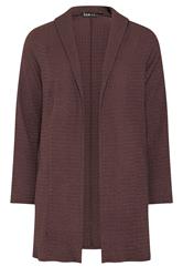 YOURS Plus Size Chocolate Brown Bubble Textured Blazer | Yours Clothing 5