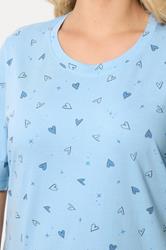YOURS Plus Size Blue Heart Side Split Nightdress | Yours Clothing 4