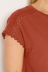 LTS Tall Women's Rust Orange Swirl Hem Cotton T-Shirt | Long Tall Sally 4