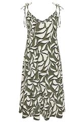 YOURS Plus Size Green Leaf Tiered Sundress | Yours Clothing 5