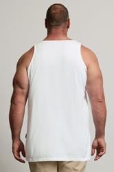 BadRhino Big & Tall White Extra Long Plain Vest Top | BadRhino 2