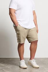 BadRhino Big & Tall Stone Brown Washed Slub Cotton Cargo Shorts | BadRhino 1