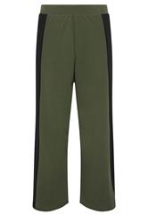 PixieGirl Petite Women's Khaki Green Side Panel Wide Leg Trousers | PixieGirl 5