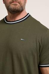 BadRhino Big & Tall Olive Green Pique Ringer T-Shirt | BadRhino 4