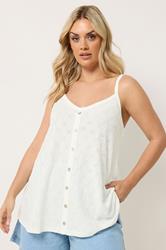 YOURS Plus Size White Broderie Anglaise Vest Top | Yours Clothing 3