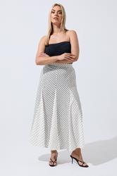 LIMITED COLLECTION Plus Size White Polka Dot Skirt | Yours Clothing 3