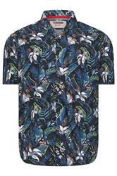 D555 Big & Tall Blue Hawaiian Short Sleeve Shirt | BadRhino 2