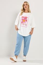 YOURS Plus Size  Ivory White Spicy Margarita T-Shirt | Yours Clothing 2