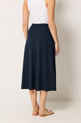 LTS Tall Women's Navy Blue Tie Waist Midi Skirt | Long Tall Sally 2