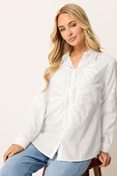 M&Co White Embroidered Cotton Shirt | M&Co 1