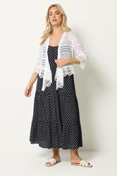 YOURS Plus Size White Waterfall Cardigan | Yours Clothing 1