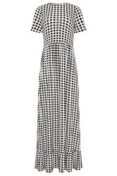 LTS White Gingham Tiered Maxi Dress | Long Tall Sally