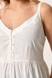 YOURS Plus Size White Embroidered Floral Vest Top | Yours Clothing 4