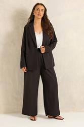 EVANS Plus Size Chocolate Brown Tailored Linen Trousers | Evans 6