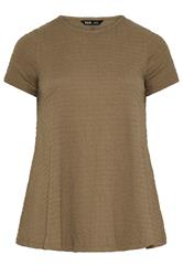 YOURS Brown Textured Swing Top