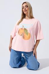 LIMITED COLLECTION Plus Size Pink 'Summer Spirit' Slogan T-Shirt | Yours Clothing 3