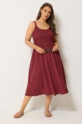 YOURS Plus Size Red Shirred Sundress | Yours Clothing 3