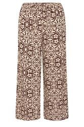 LIMITED COLLECTION Plus Size Brown Abstract Wide Leg Trousers | Yours Clothing 5