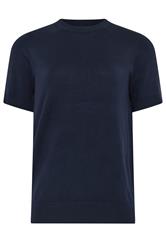LTS Tall Navy Blue Short Sleeve Knit Jumper
