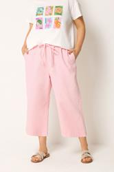 YOURS Plus Size Pink Cropped Jeans | Yours Clothing 3