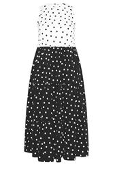YOURS Plus Size Black & White Polka Dot Midi Dress | Yours Clothing 5