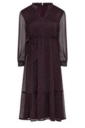 M&Co Petite Purple Ditsy Long Sleeve Midi Dress | M&Co  5