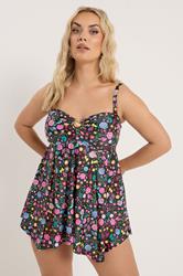YOURS Plus Size Black Shell Print Tankini Top | Yours Clothing 3