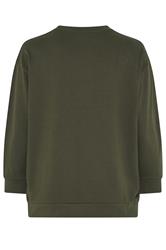 YOURS Plus Size Khaki Green Crew Neck Sweatshirt | Yours Clothing 6