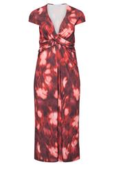 YOURS LONDON Curve Red Abstract Print Twist Front Dress