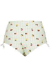YOURS Plus Size Green Gingham Fruit Print Super High Waist Bikini Brief | Yours Clothing 7