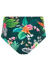 M&Co Green Tropical Print High Waisted Bikini Briefs  7