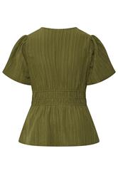 YOURS Plus Size Khaki Green Puff Sleeve Blouse | Yours Clothing 6