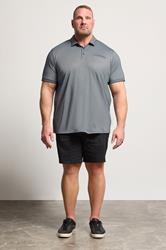 BadRhino Big & Tall Navy Blue Textured Polo Shirt | BadRhino 1