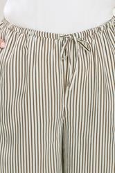 YOURS Plus Size Brown & White Striped Wide Leg Trousers | Yours Clothing 4
