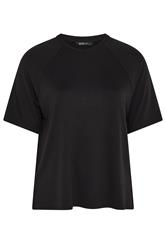 YOURS Curve Black Soft Touch Raglan T-Shirt