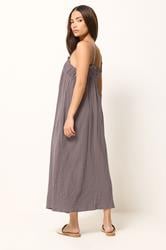 PixieGirl Petite Women's Plum Purple Cotton Cheesecloth Maxi Dress | PixieGirl 4
