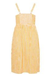 YOURS Plus Size Orange Gingham Tiered Pure Cotton Midi Skirt