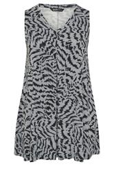 YOURS Plus Size Grey Abstract Animal Front Vest Top | Yours Clothing 5