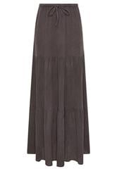 LTS Tall falda larga escalonada marrón chocolate