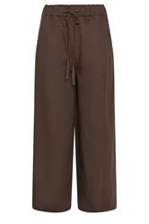 LTS Tall Chocolate Brown Linen Cropped Wide Leg Trousers