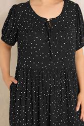 EVANS Plus Size Black Polka Dot Tiered Dress | Evans 4