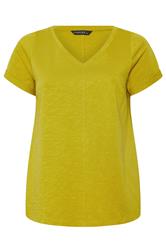 Evans chartreuse groene premium katoenen T-shirt