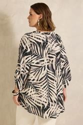 EVANS Plus Size Black Mono Palm Print Top | Evans 5