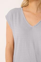 LTS Tall Women's Light Grey Textured Top | Long Tall Sally 4