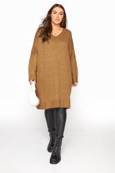 Drop Sleeve Knitted Jumper Dress 