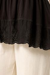 YOURS Plus Size Brown Broderie Anglaise Trim Peplum Top | Yours Clothing 4