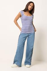 PixieGirl Petite 2 PACK Women's White & Blue Stripe Cotton Vest Top | PixieGirl 2