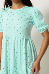 PixieGirl Petite Women's Mint Green Polka Dot Tiered Maxi Dress | PixieGirl 4